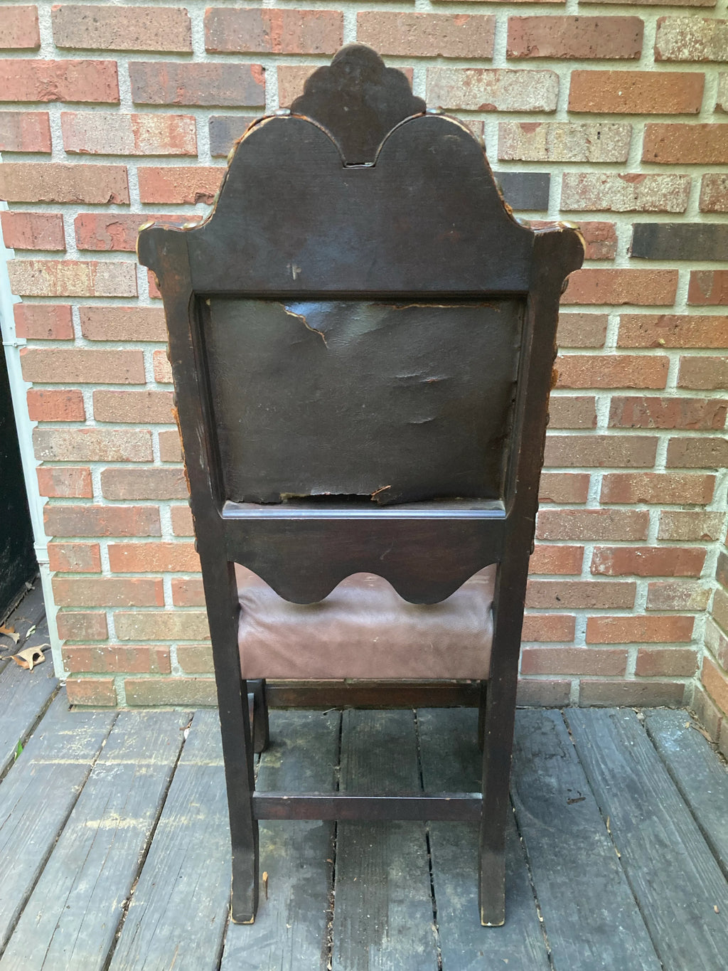 18th Century Renaissance Revival European Side Chair With Decorative Crest and Nailhead Accents