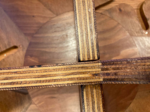 1950s José Zanine Caldas (Attributed) Biomorphic Constructionist Interlocking Plywood Coffee Table