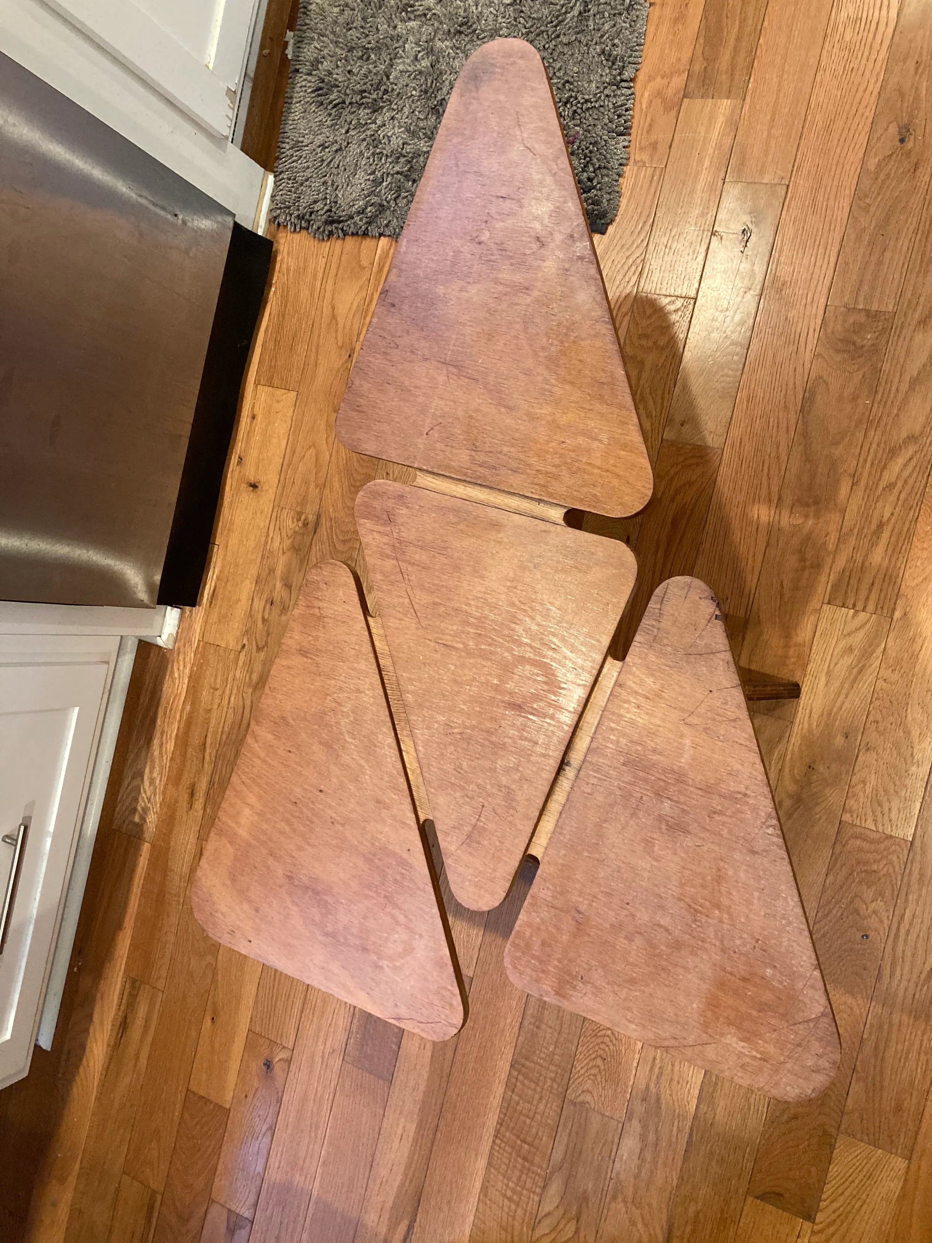 1950s José Zanine Caldas (Attributed) Biomorphic Constructionist Interlocking Plywood Coffee Table