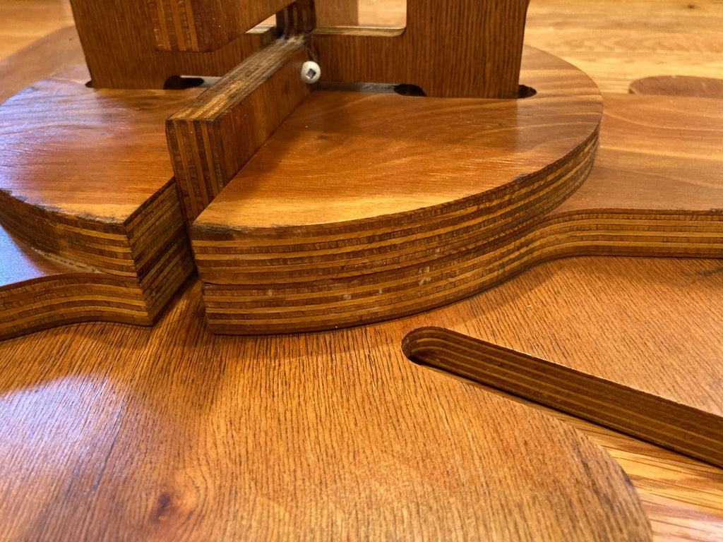 1950s José Zanine Caldas (Attributed) Biomorphic Constructionist Interlocking Plywood Coffee Table