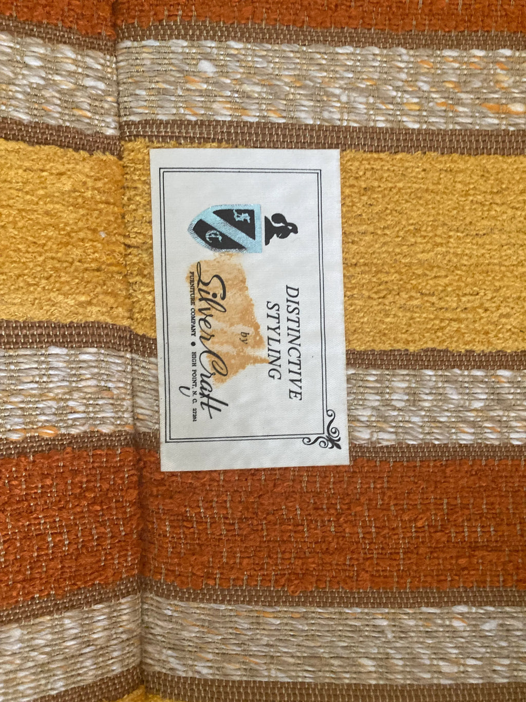 1960s Harvey Probber Style Silvercraft Low Profile Tuxedo Couch in Original Striped Velour Fabric