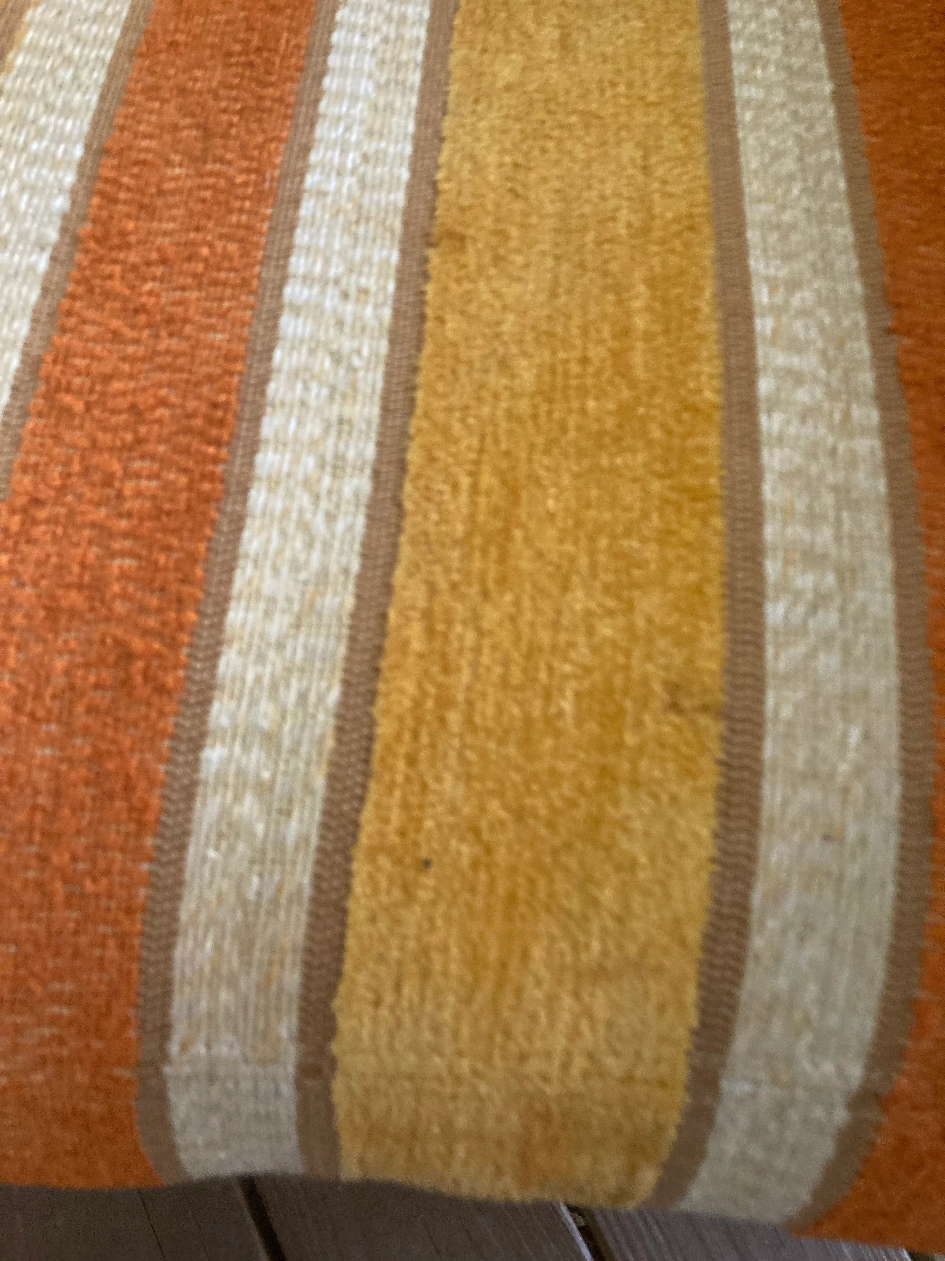 1960s Harvey Probber Style Silvercraft Low Profile Tuxedo Couch in Original Striped Velour Fabric