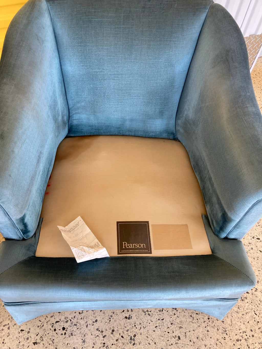 1960s Vintage Hollywood Regency Lane Clyde Pearson Aqua Velvet Club Chairs for Lane - A Pair