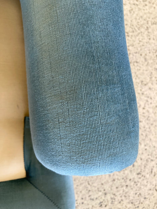 1960s Vintage Hollywood Regency Lane Clyde Pearson Aqua Velvet Club Chairs for Lane - A Pair