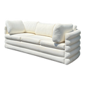 1970s Milo Baughman for Thayer Coggin Post Modern Couch in Ivory Checkered Fabric
