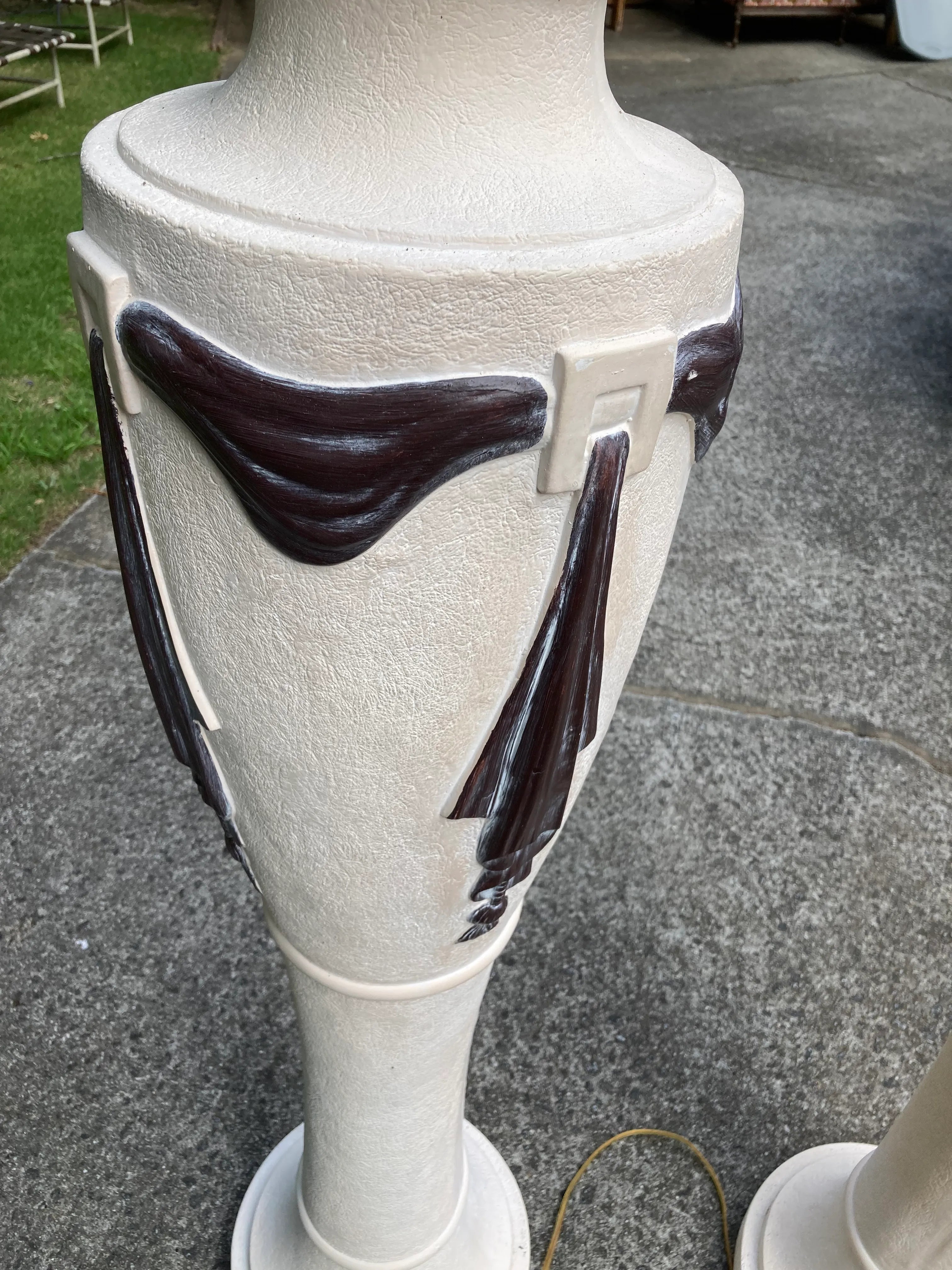 1980s Post-Modern Neoclassical Plaster Floor Lamps - a Pair