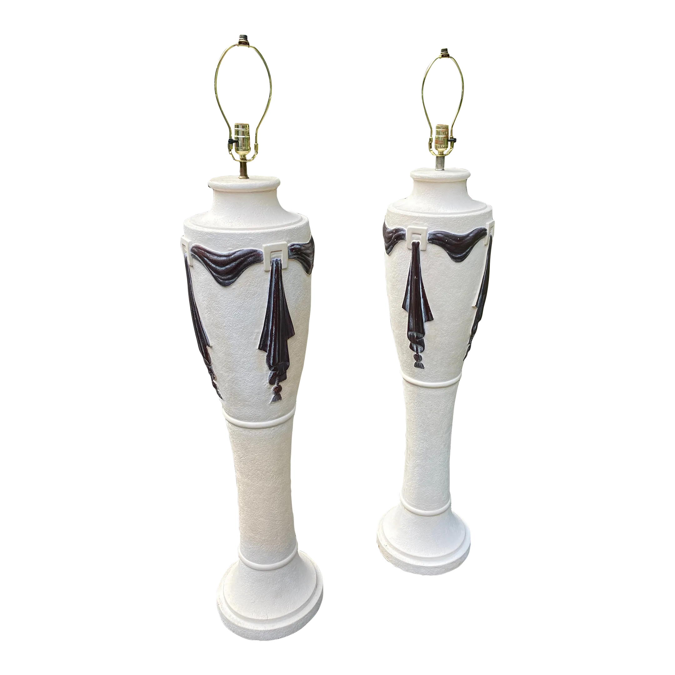 1980s Post-Modern Neoclassical Plaster Floor Lamps - a Pair