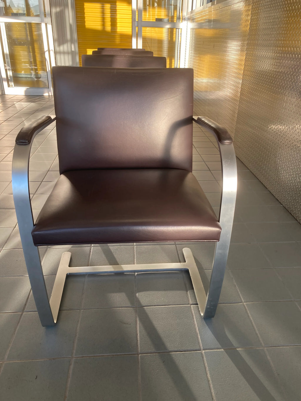 1990s Ludwig Mies Van Der Rohe for Knoll Brno Flat Bar Armchairs in Brown Spinneybeck Leather - Set of 4