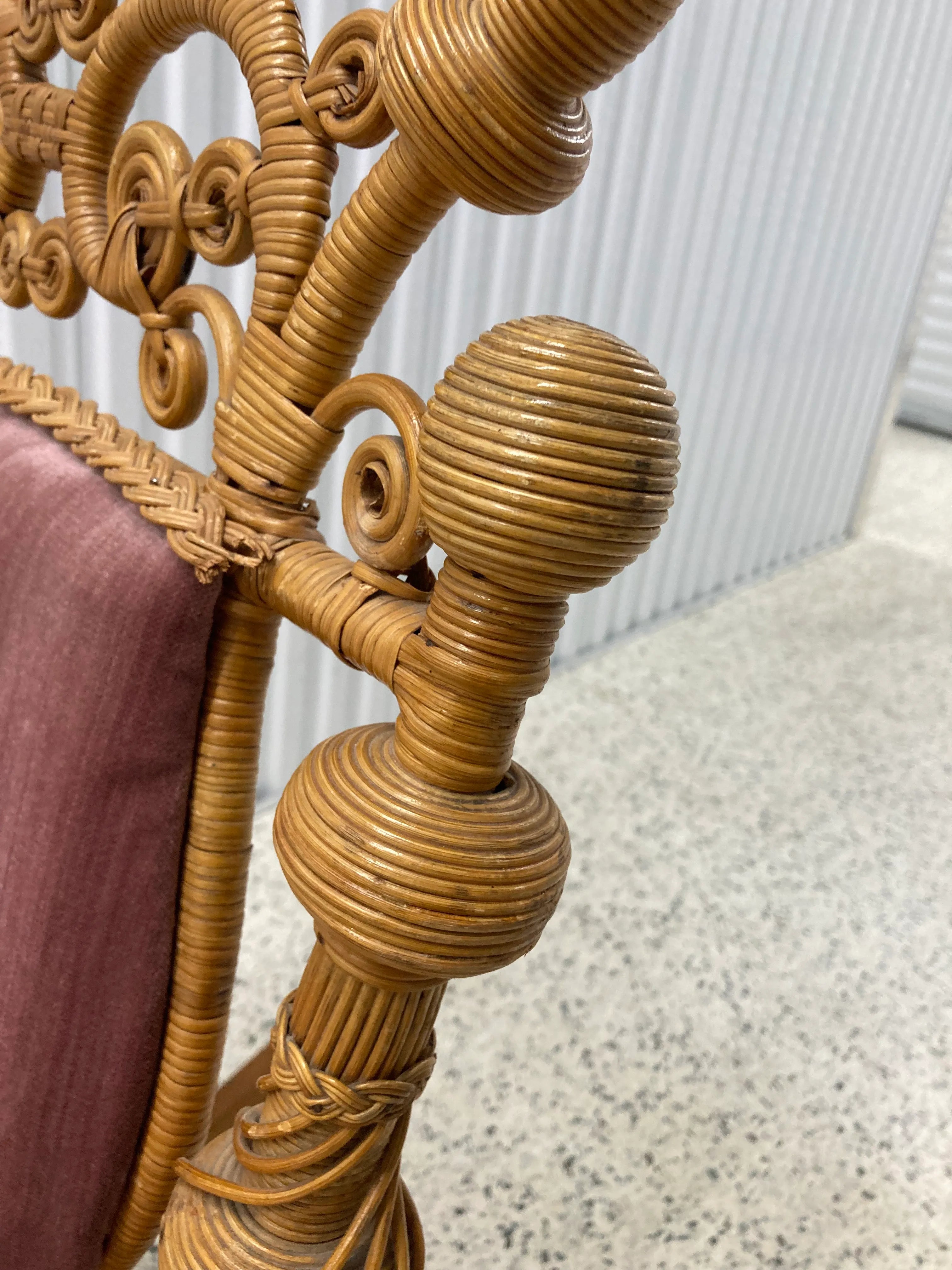 19th Century American Aesthetic Movement Victorian Wicker Rocking Chair Attributed to Heywood-Wakefield