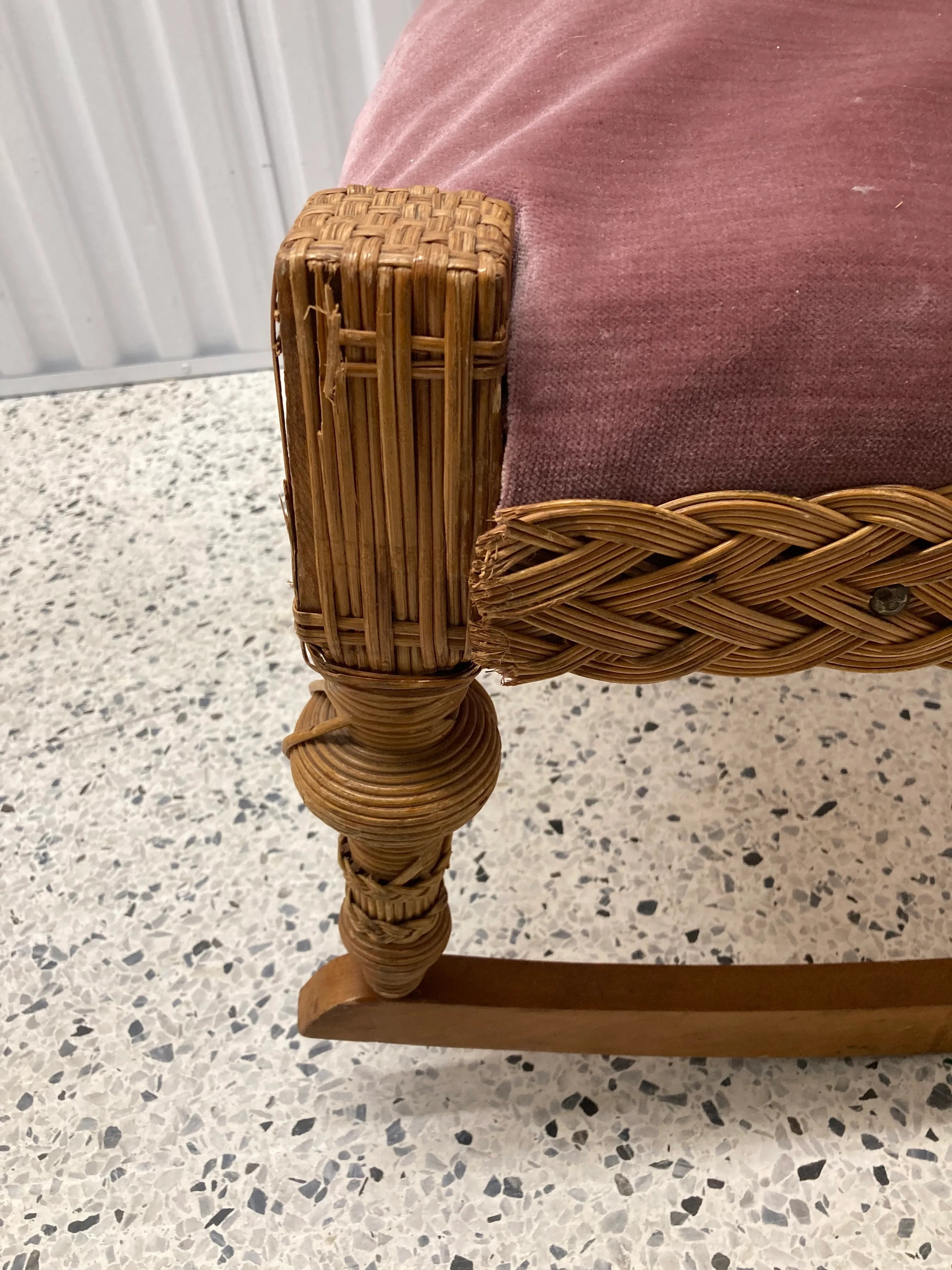 19th Century American Aesthetic Movement Victorian Wicker Rocking Chair Attributed to Heywood-Wakefield