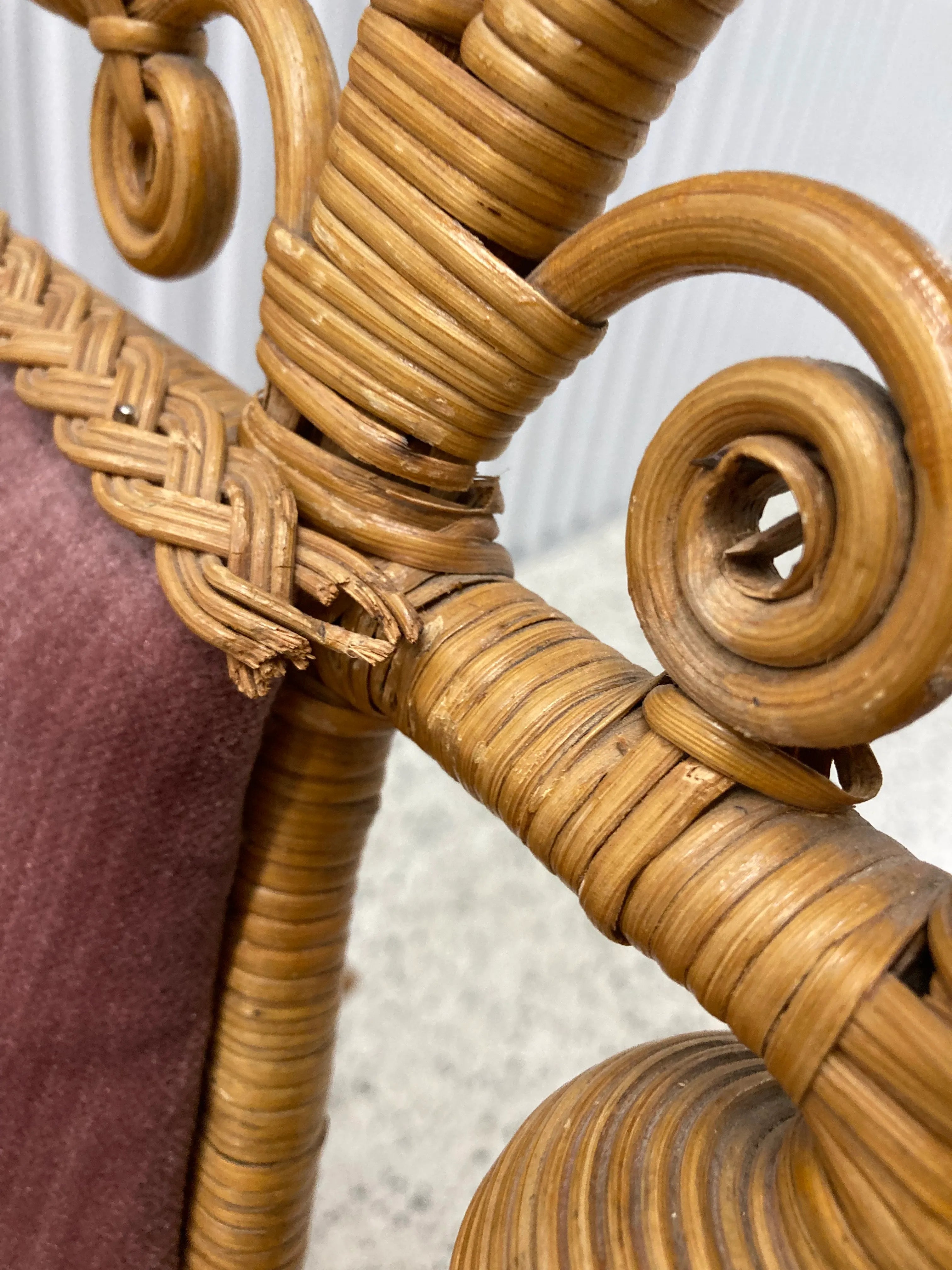 19th Century American Aesthetic Movement Victorian Wicker Rocking Chair Attributed to Heywood-Wakefield
