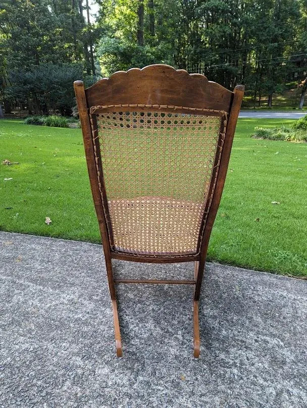 19th Century Caribbean St. Croix Regency Mahogany Rocking Chair With Caned Seat