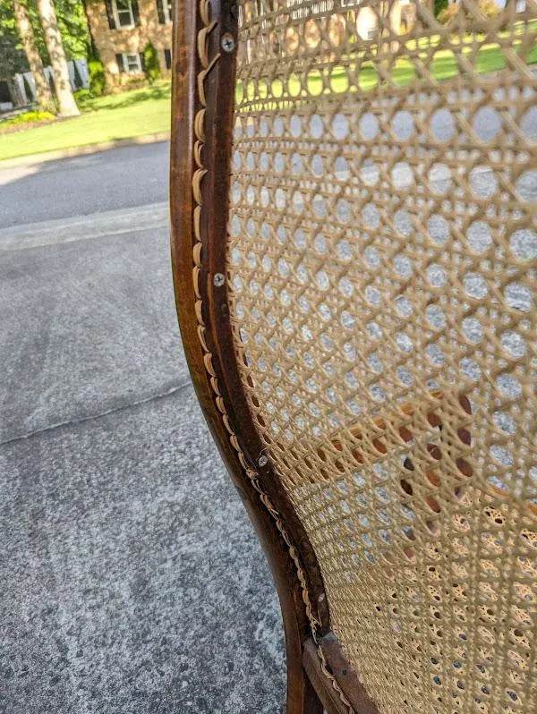19th Century Caribbean St. Croix Regency Mahogany Rocking Chair With Caned Seat
