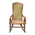 19th Century Caribbean St. Croix Regency Mahogany Rocking Chair With Caned Seat