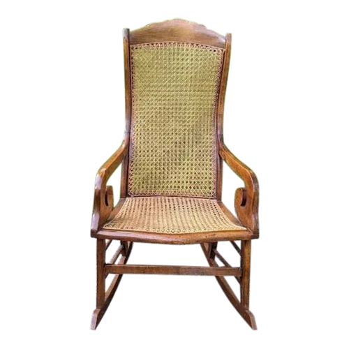 19th Century Caribbean St. Croix Regency Mahogany Rocking Chair With Caned Seat