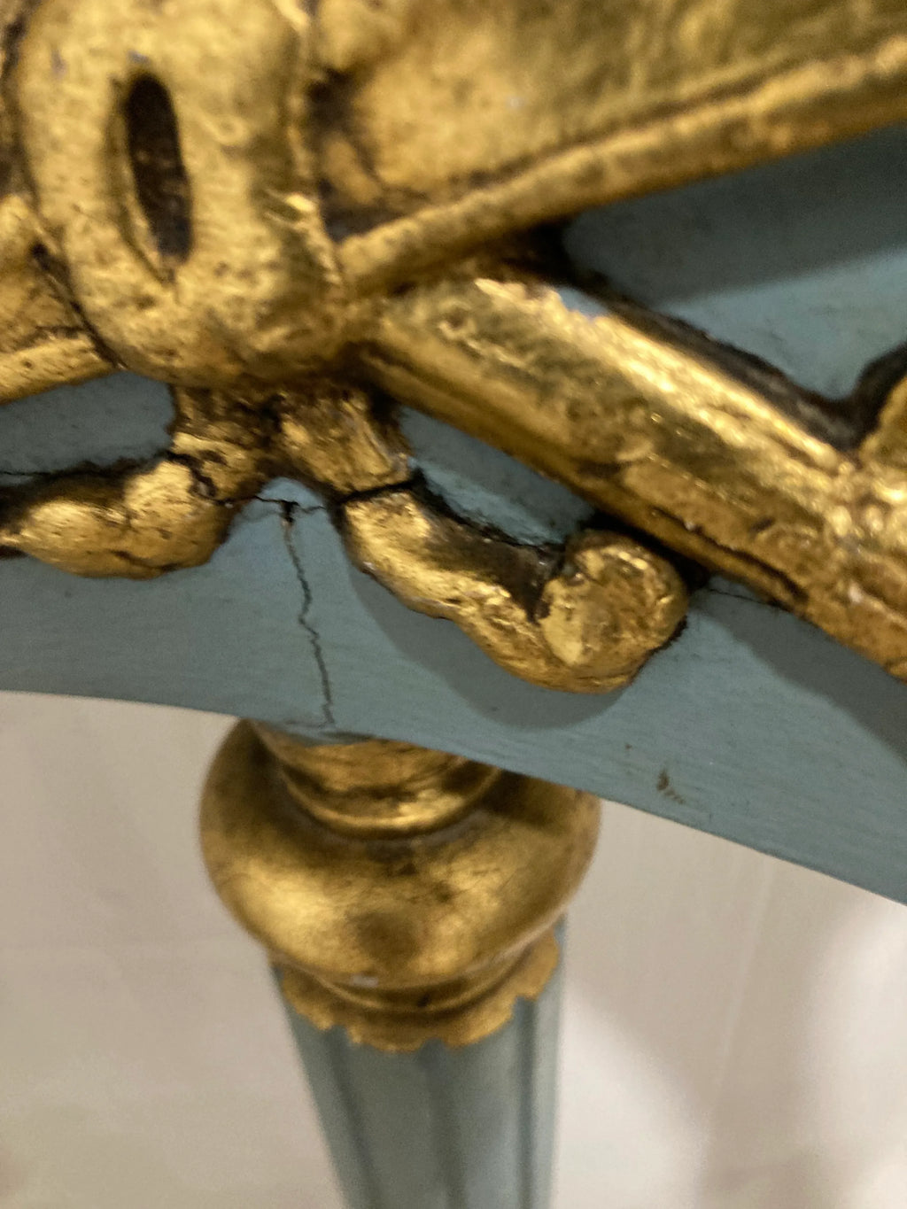 19th Century Lá Belle Epoque Blue and Gold Corner Chair