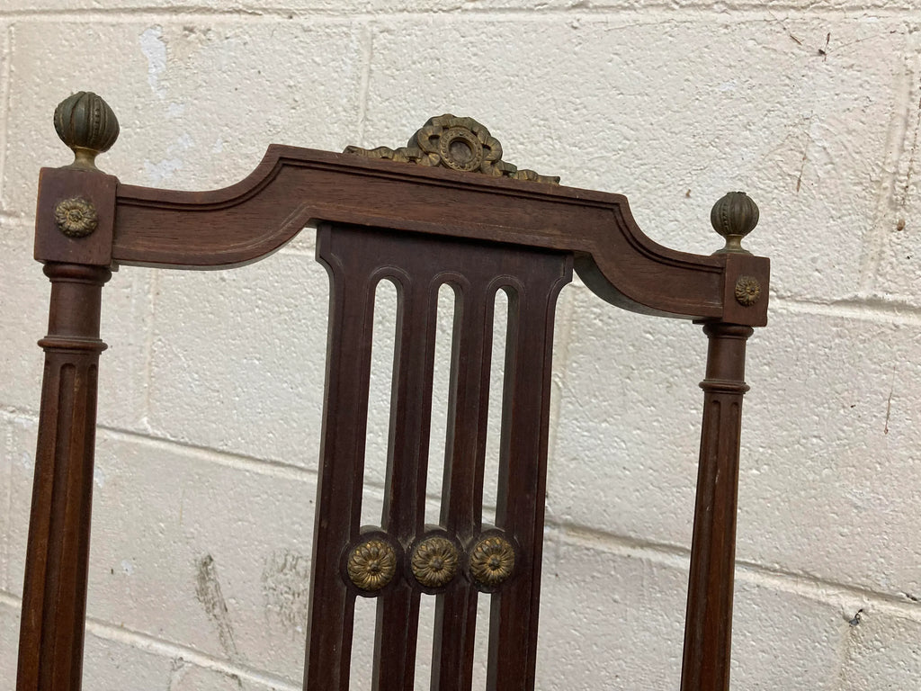 19th Century Lá Belle Epoque Louis XVI Style Mahogany Side Chairs With Caned Seats - a Pair