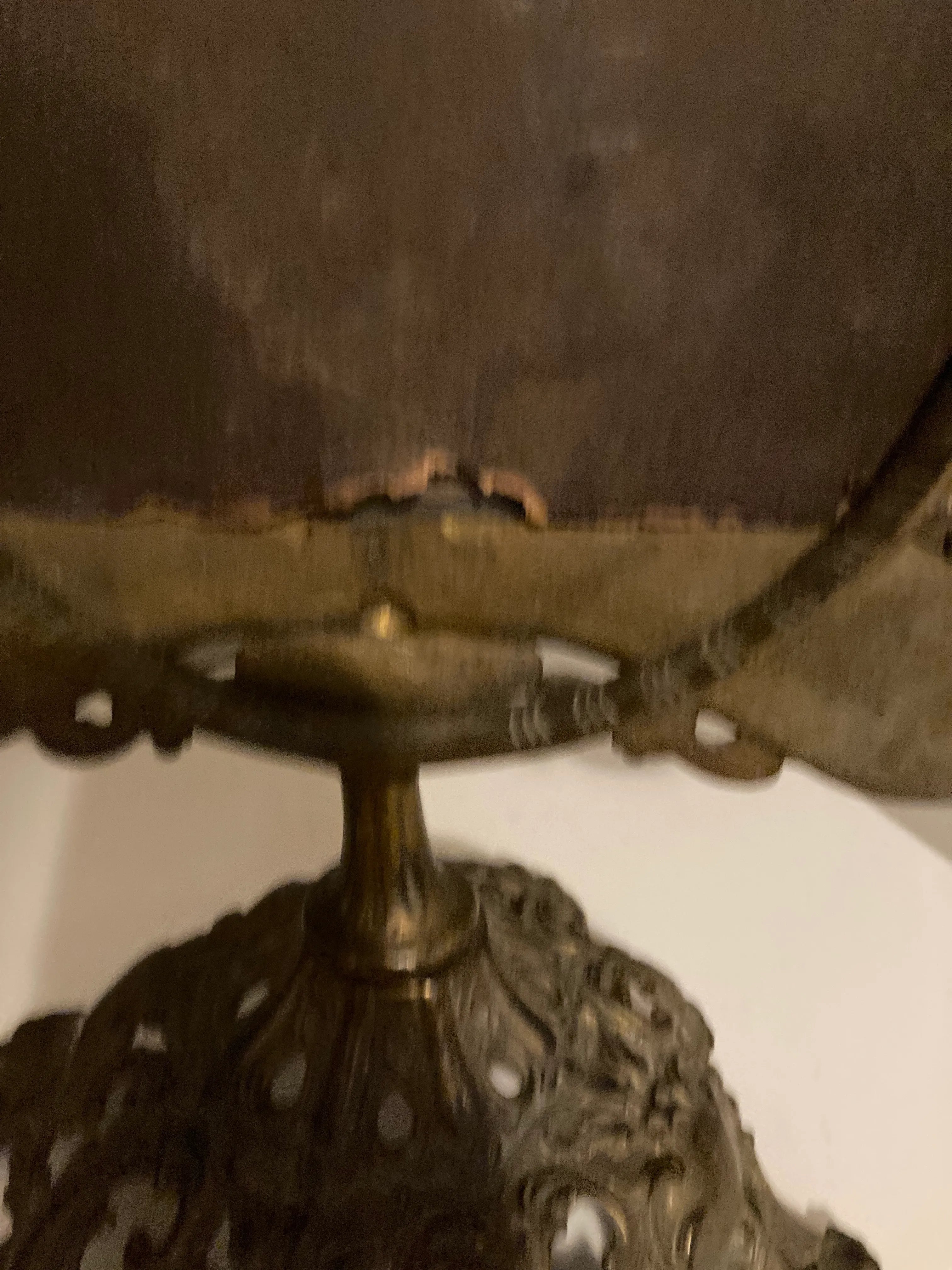 19th Century Ornate Brass Tabletop Mirror on Stand by National Brass and Iron Works