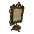 19th Century Ornate Brass Tabletop Mirror on Stand by National Brass and Iron Works
