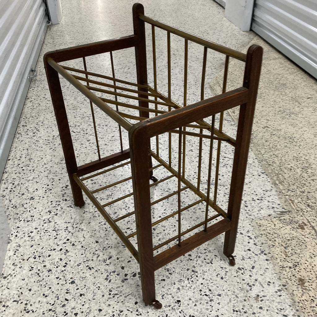 Antique Art Deco Ernst Rockhausen Attributed Two-Tiered Magazine Rack