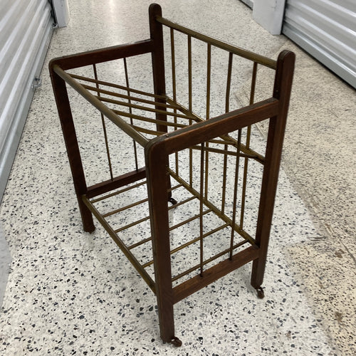 Antique Art Deco Ernst Rockhausen Attributed Two-Tiered Magazine Rack