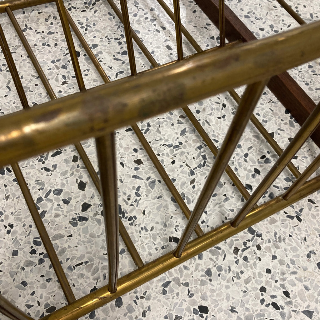 Antique Art Deco Ernst Rockhausen Attributed Two-Tiered Magazine Rack