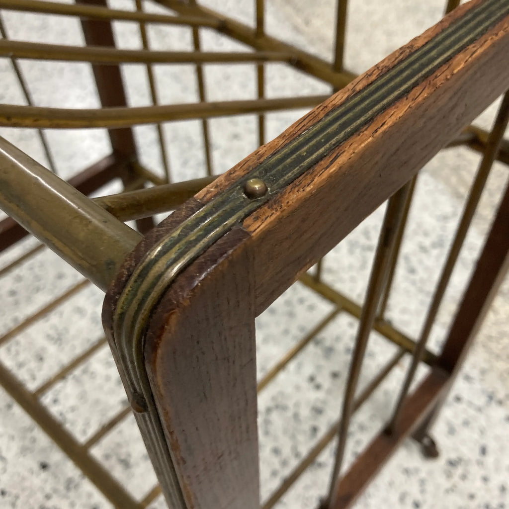 Antique Art Deco Ernst Rockhausen Attributed Two-Tiered Magazine Rack
