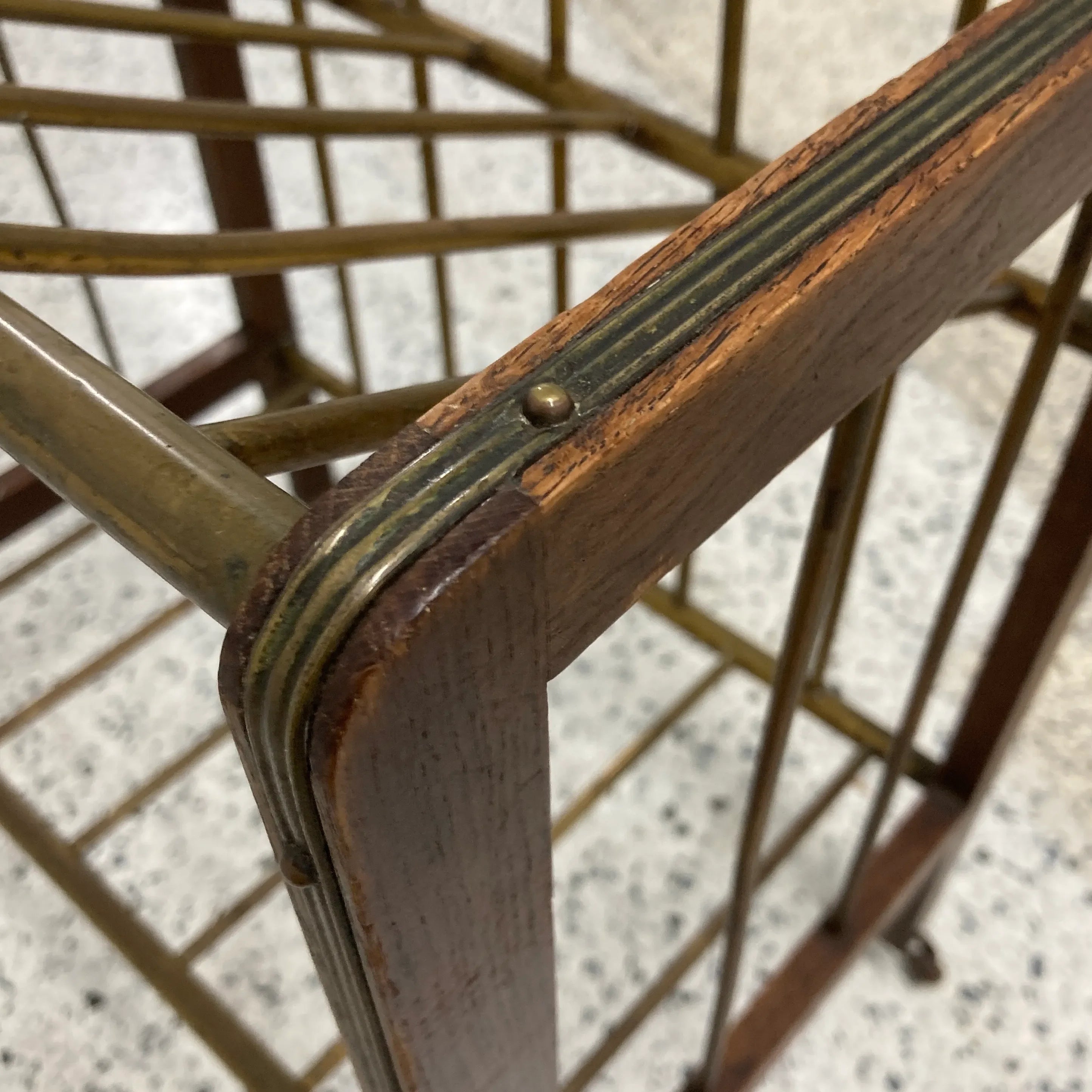 Antique Art Deco Ernst Rockhausen Attributed Two-Tiered Magazine Rack