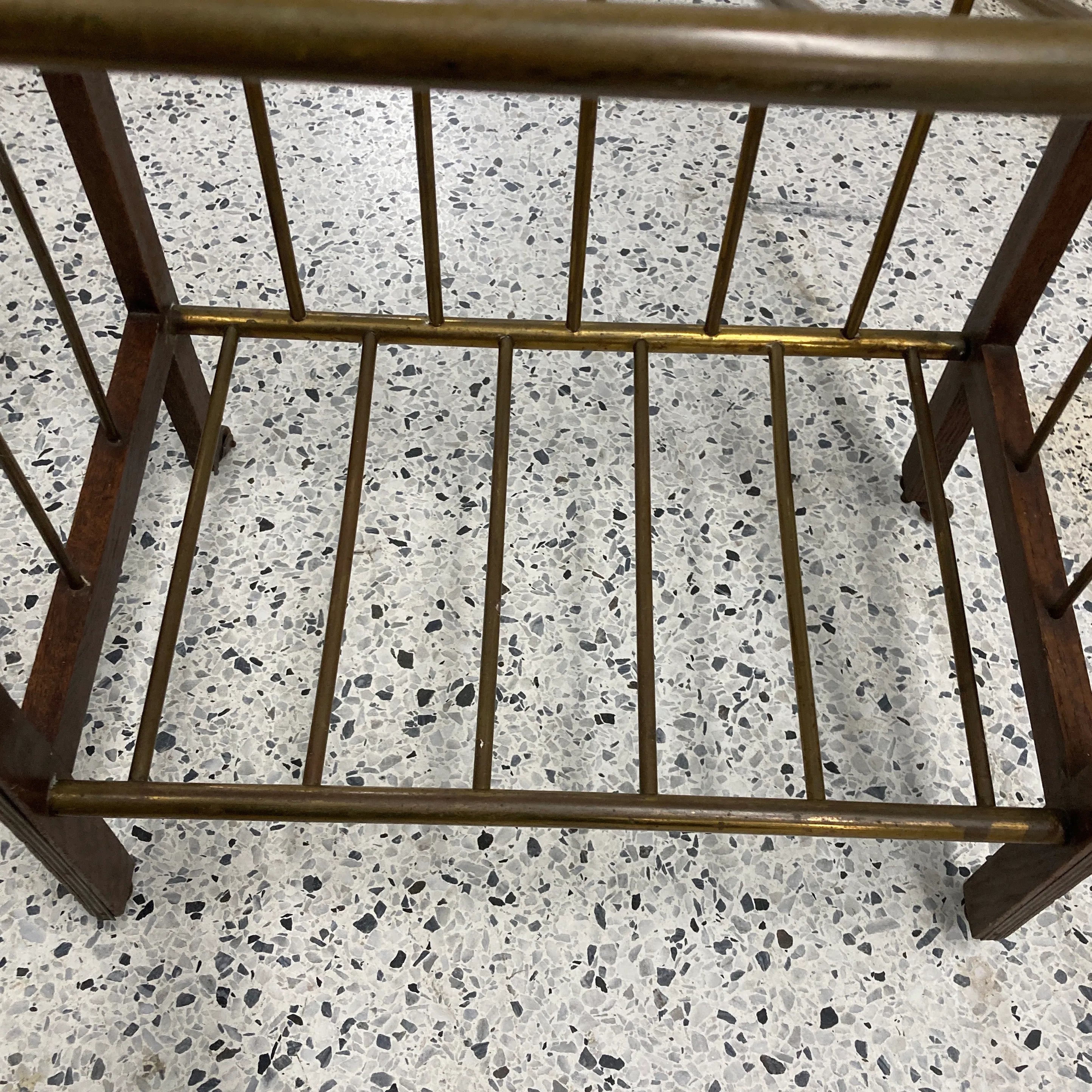 Antique Art Deco Ernst Rockhausen Attributed Two-Tiered Magazine Rack