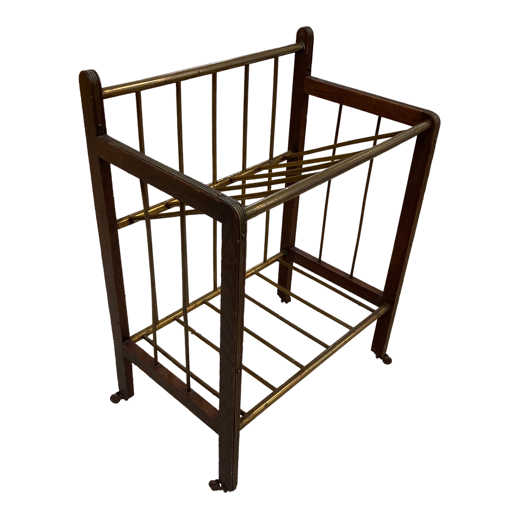 Antique Art Deco Ernst Rockhausen Attributed Two-Tiered Magazine Rack