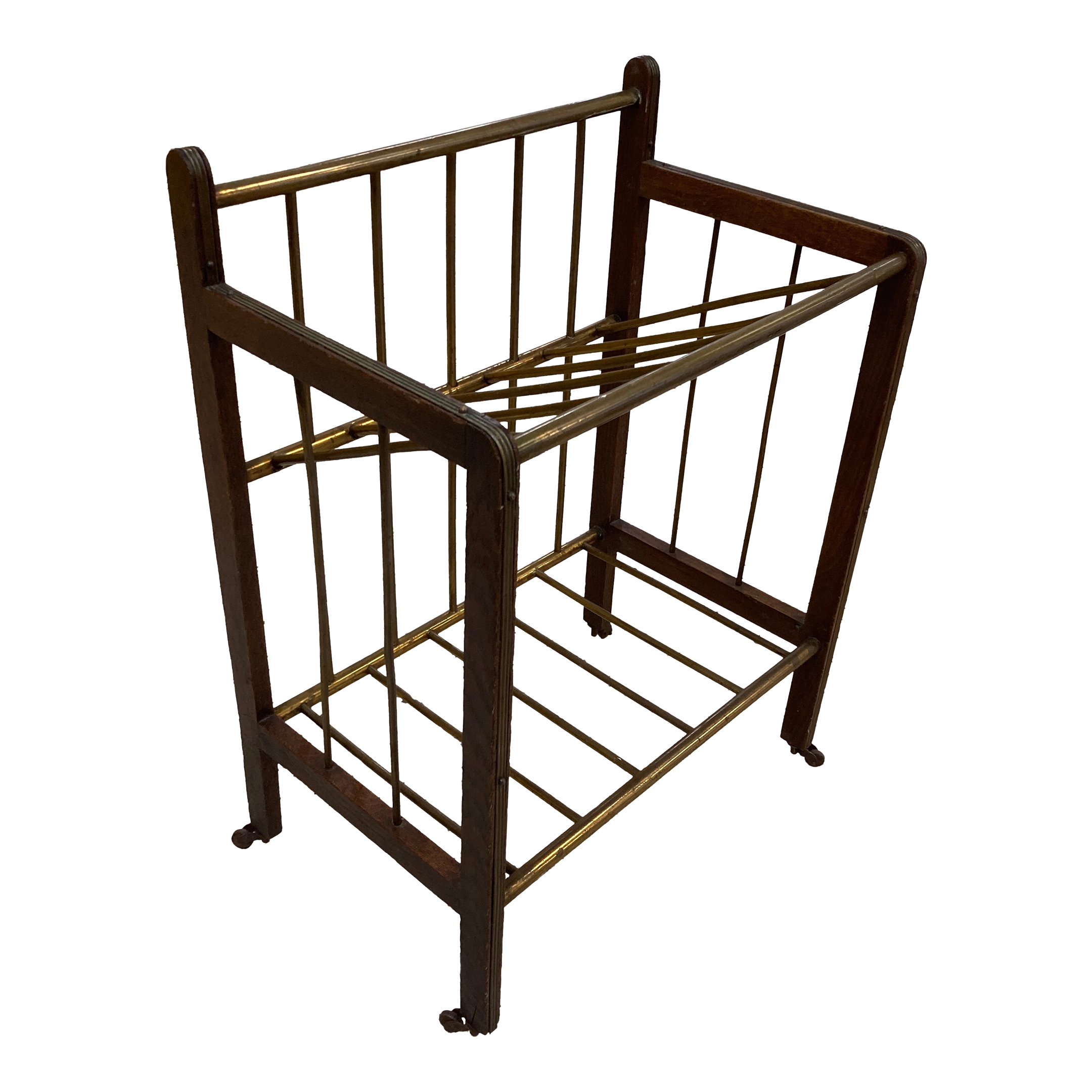 Antique Art Deco Ernst Rockhausen Attributed Two-Tiered Magazine Rack