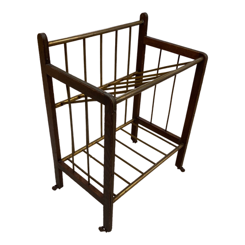 Antique Art Deco Ernst Rockhausen Attributed Two-Tiered Magazine Rack