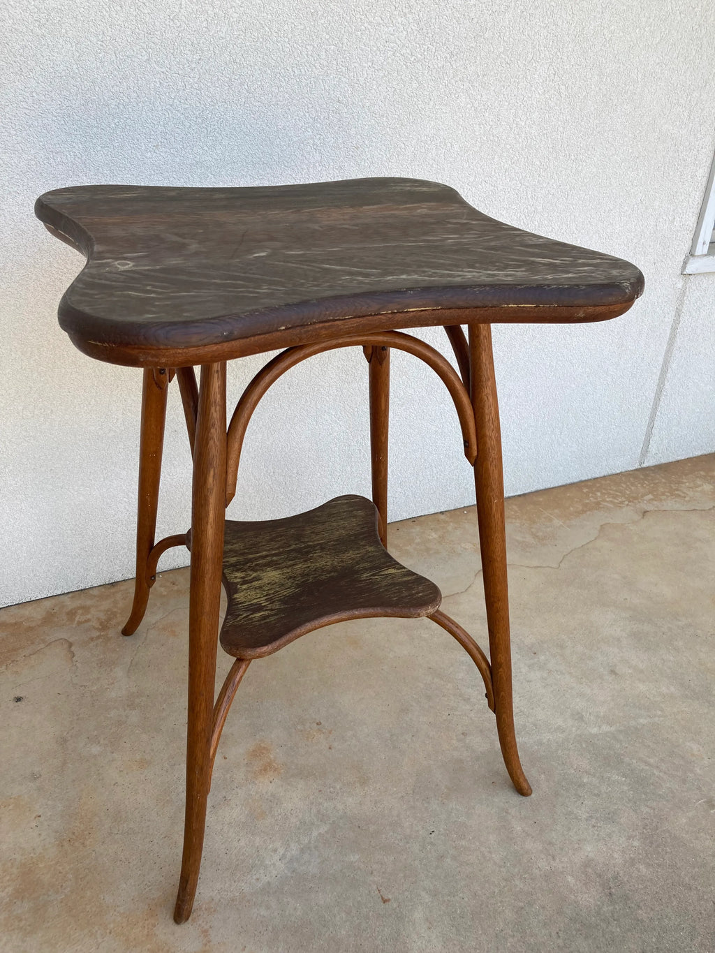Antique Bentwood Clover Leaf Side Table