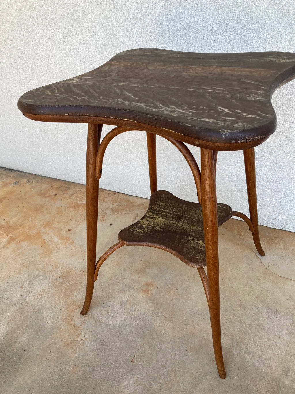 Antique Bentwood Clover Leaf Side Table