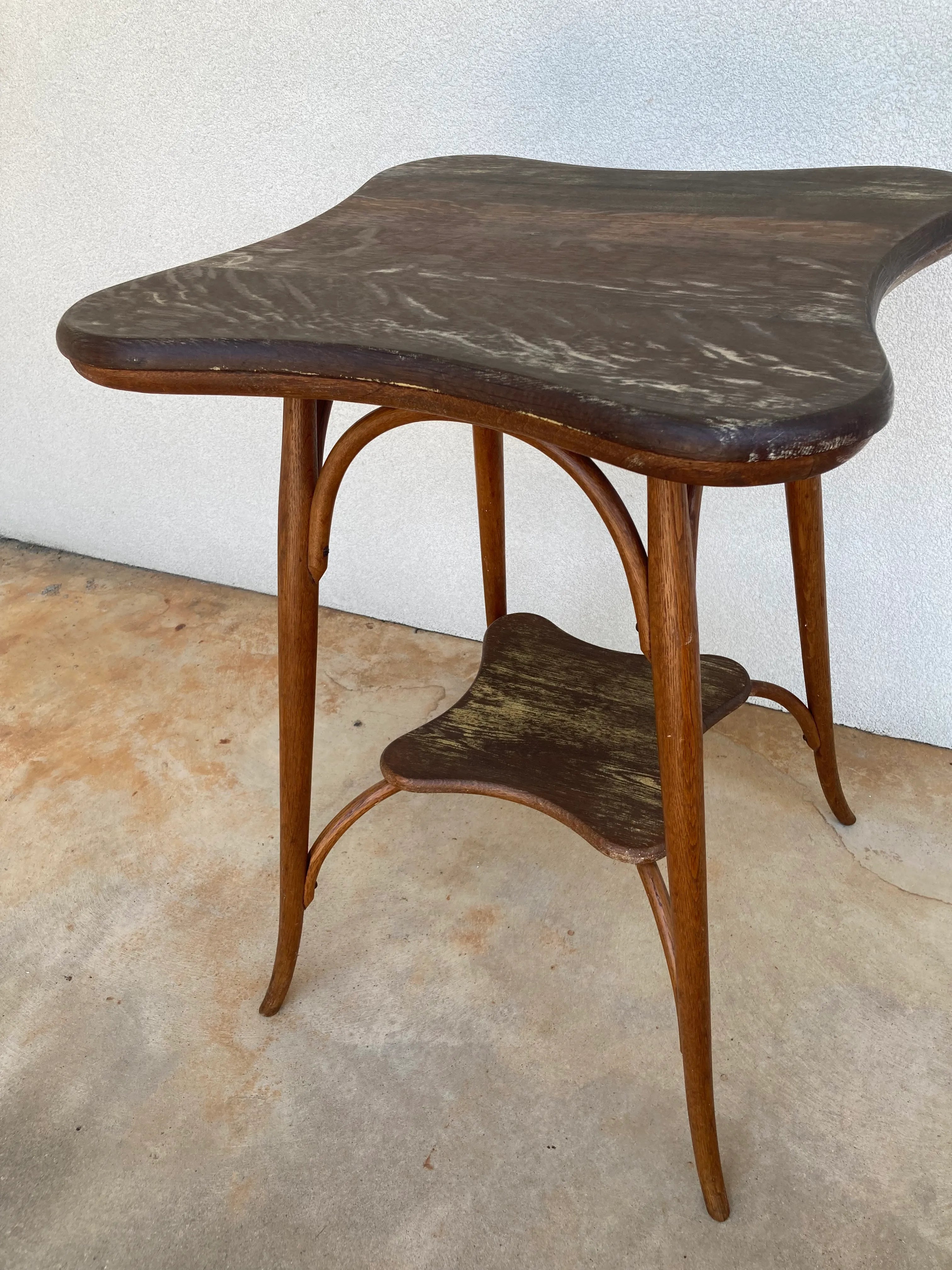 Antique Bentwood Clover Leaf Side Table