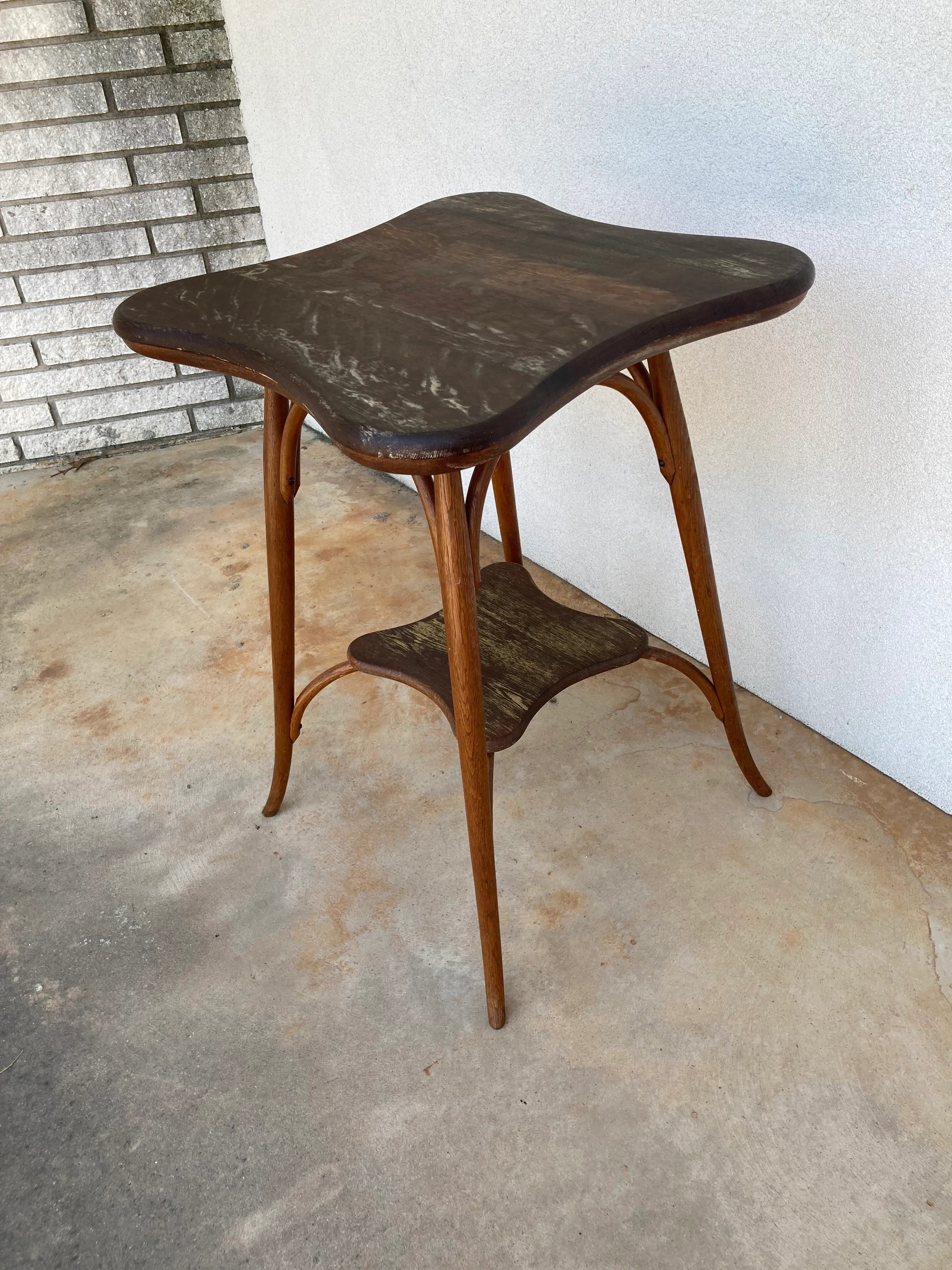 Antique Bentwood Clover Leaf Side Table