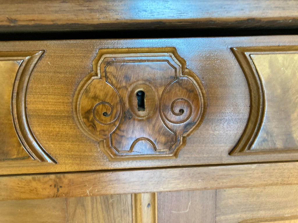 Antique Eastlake Victorian Burlwood Roll Top Desk