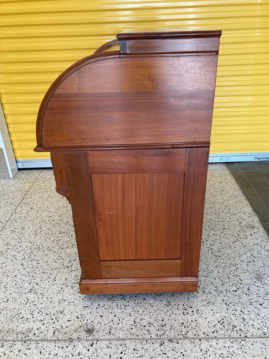 Antique Eastlake Victorian Burlwood Roll Top Desk