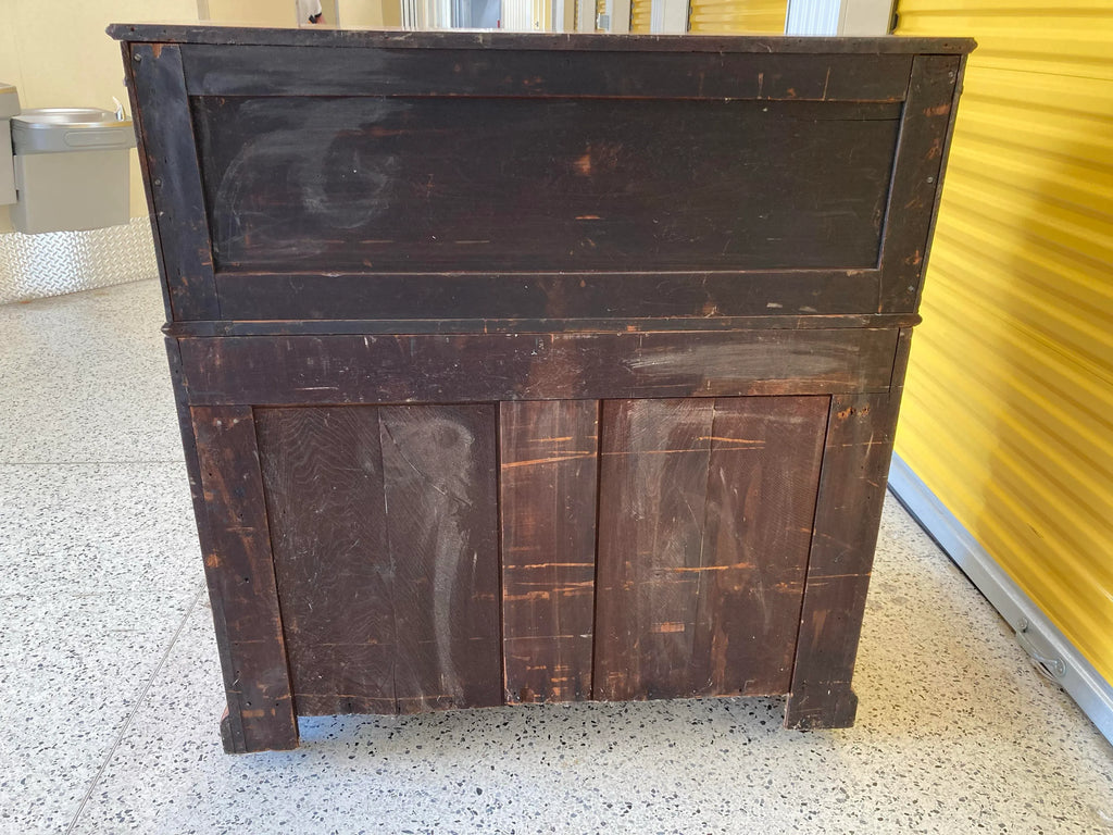 Antique Eastlake Victorian Burlwood Roll Top Desk