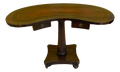 Antique Kidney Shaped Occasional Table With Leather Inset by Maslow Freen of New York