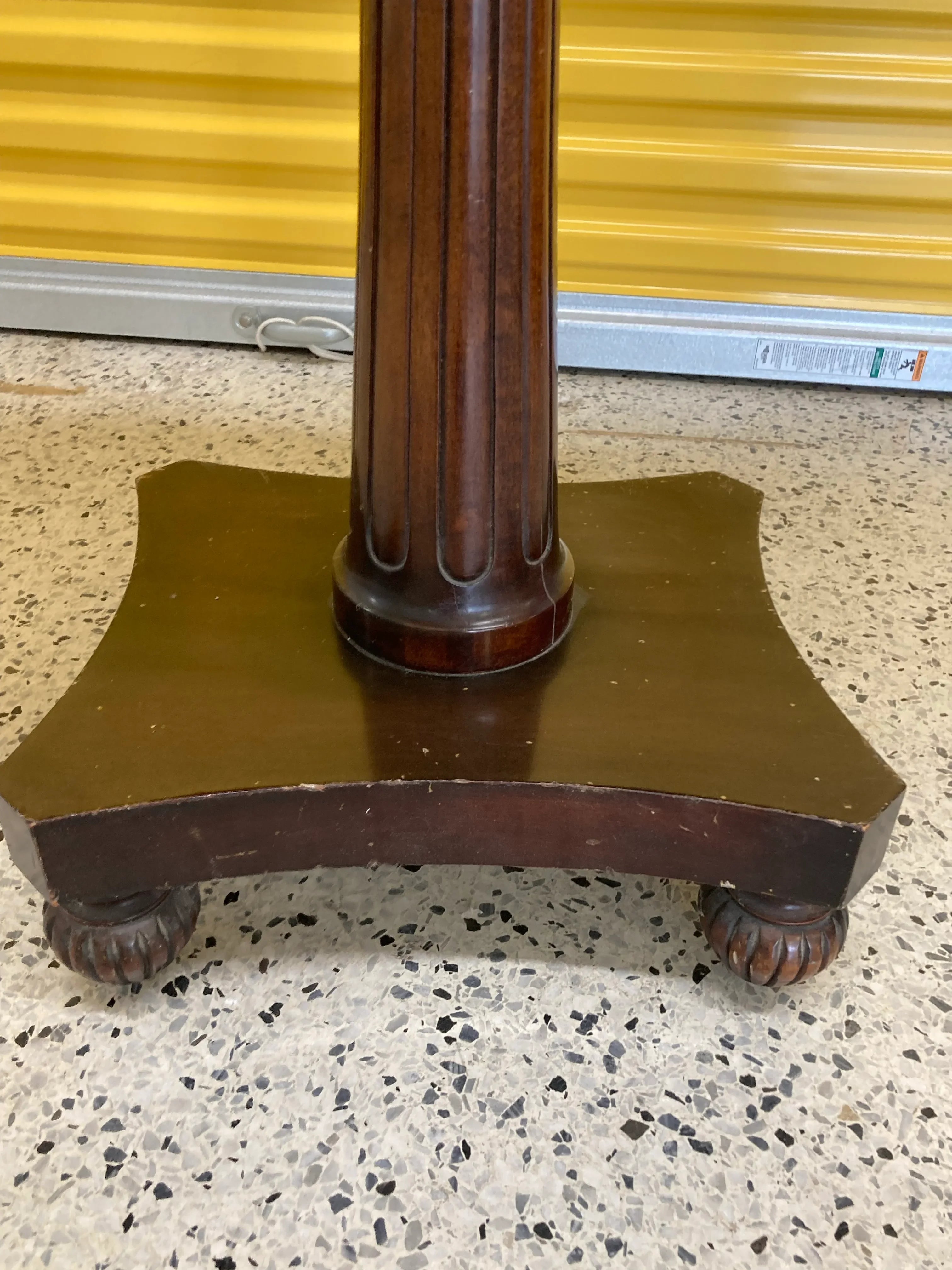 Antique Kidney Shaped Occasional Table With Leather Inset by Maslow Freen of New York
