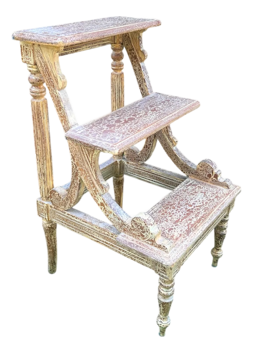 Antique Library Steps or Three-Tiered Side Table