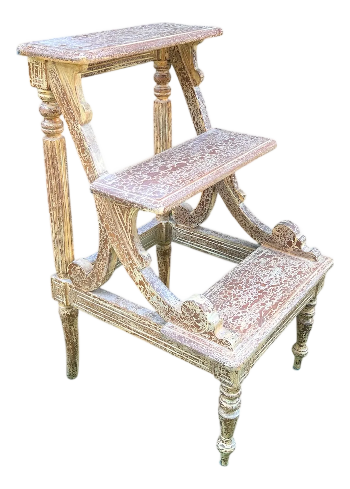Antique Library Steps or Three-Tiered Side Table