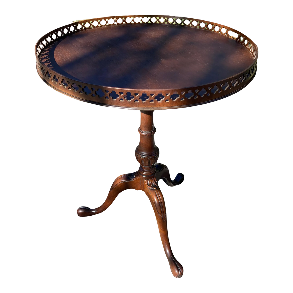 Antique Mahogany George III Style Tea Table by Weiman