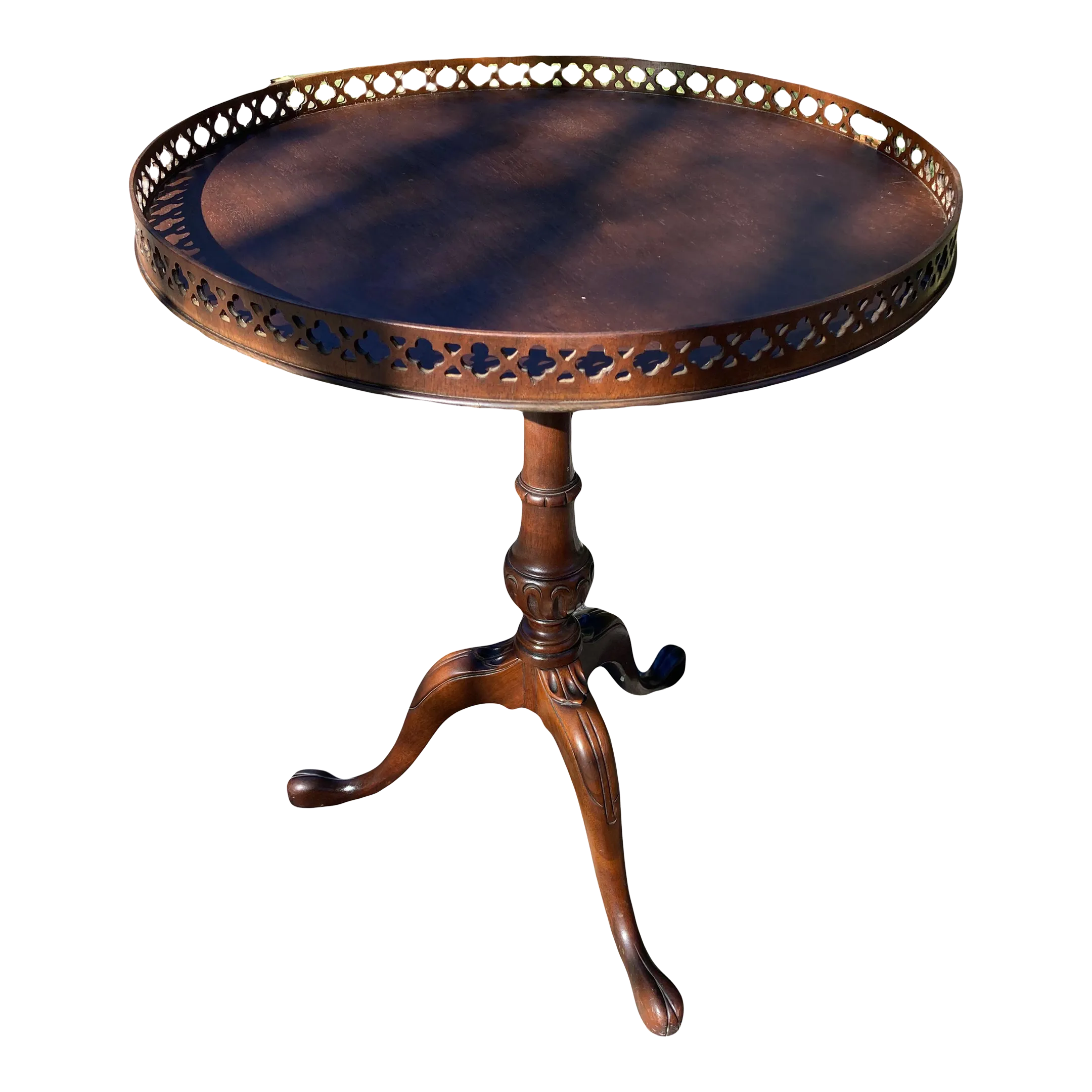 Antique Mahogany George III Style Tea Table by Weiman