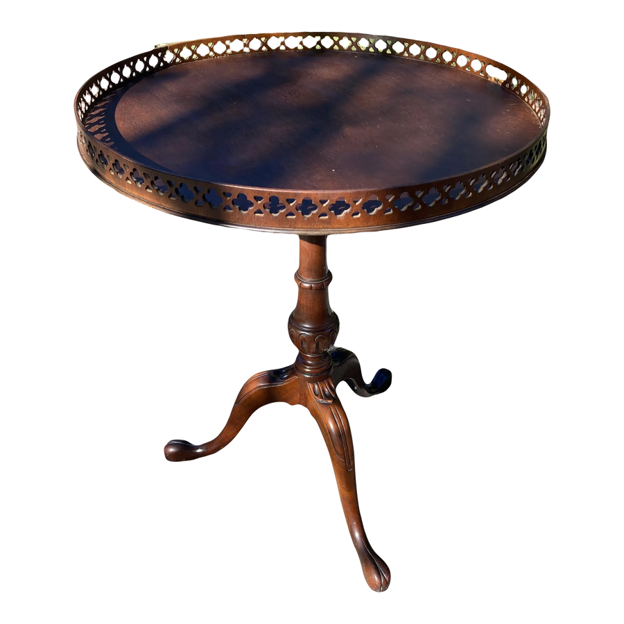 Antique Mahogany George III Style Tea Table by Weiman