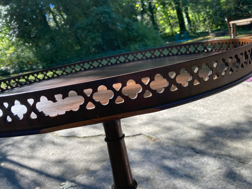 Antique Mahogany George III Style Tea Table by Weiman