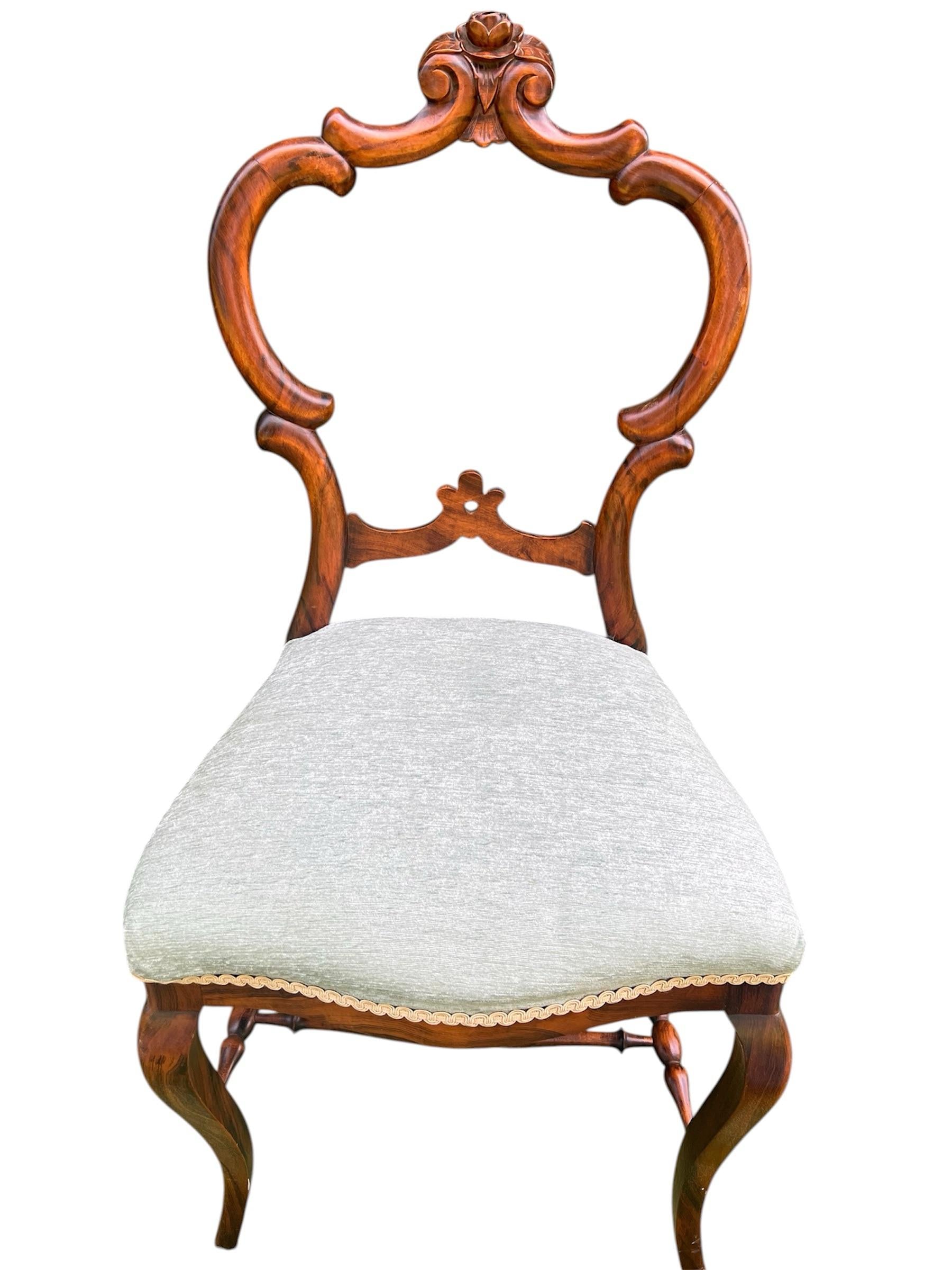Antique Victorian Rosewood Parlor or Dressing Chair