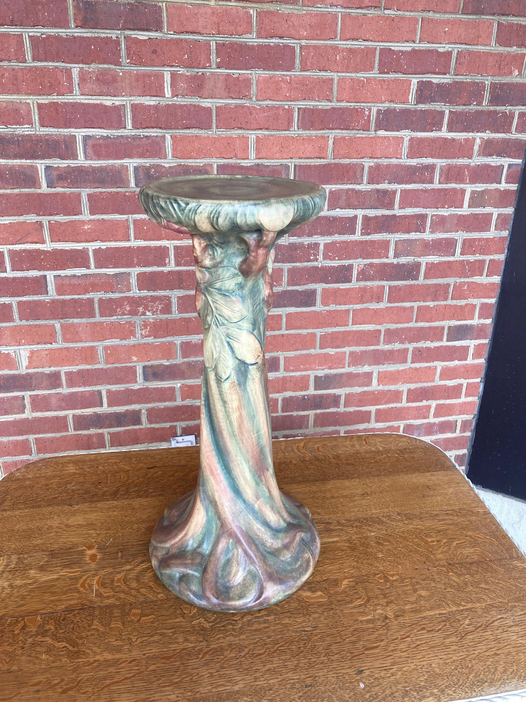 Antique Weller Pottery Baldin Apple Jardiniere Pedestal or Plant Stand