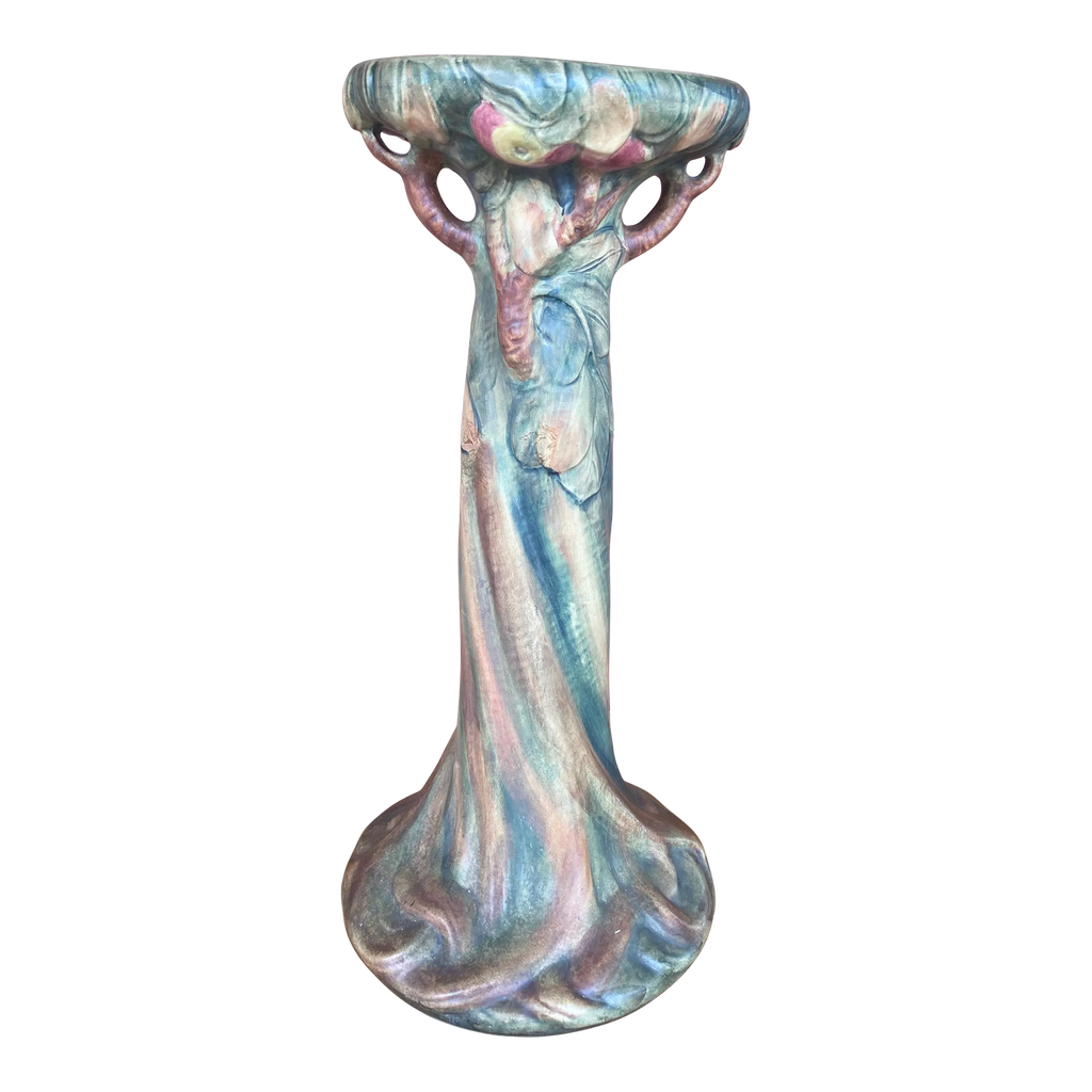 Antique Weller Pottery Baldin Apple Jardiniere Pedestal or Plant Stand